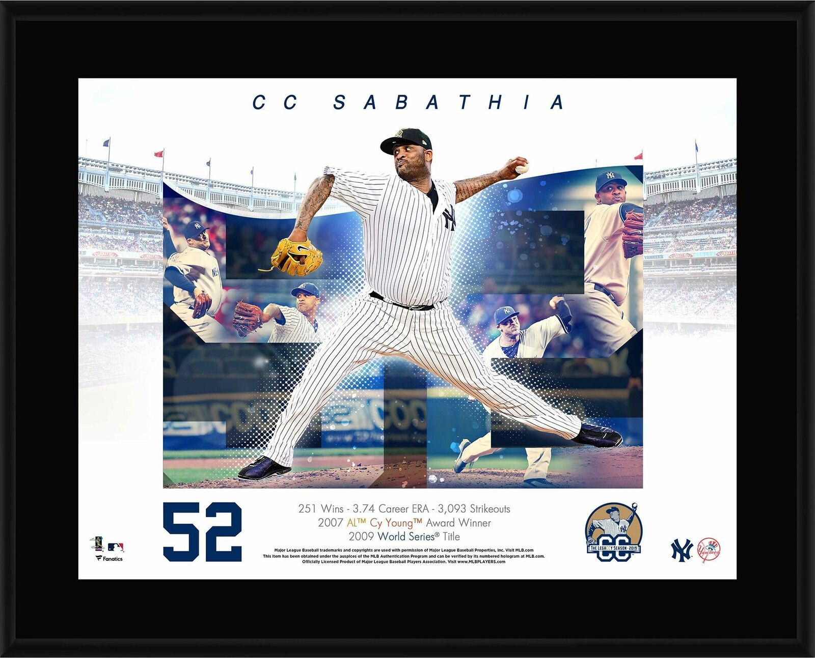 Cc Sabathia New York Yankees 10.5" X 13" Retirement Sublimated Plaque