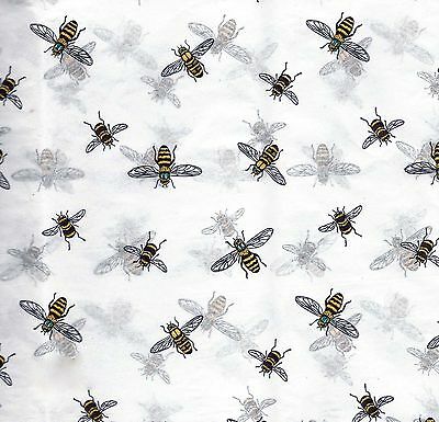 Bumble Bees On White Tissue Paper # 253 -- 10 Large 20" X 26" Sheets
