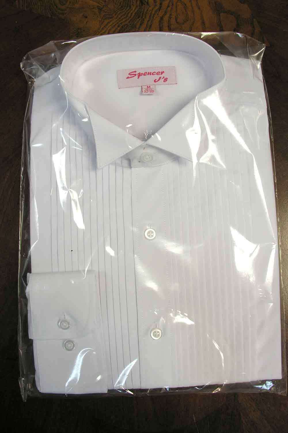 White Tuxedo Shirt Wingtip Collar 60 Cotton 40 Polyester Us Seller Tux Formal